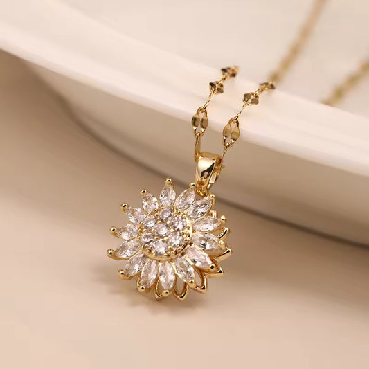 Sunflower Spinner Necklace