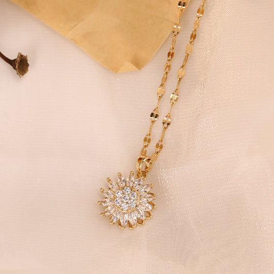 Sunflower Spinner Necklace
